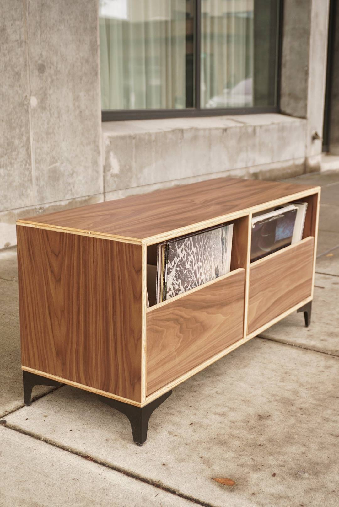 Custom Boxcar Record Storage with Custom vinyl Record Drawers