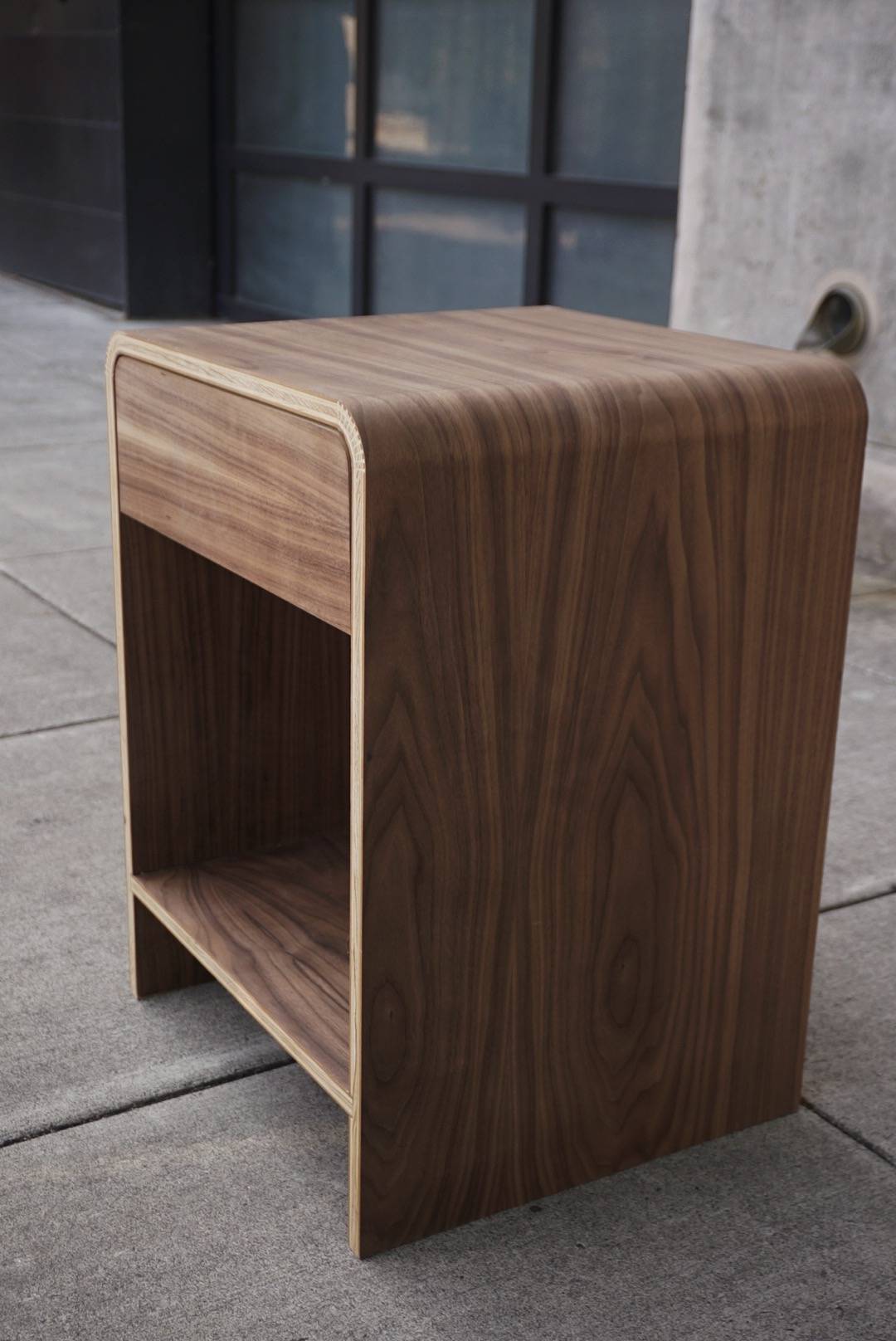 Custom Walnut Morrison Side table with Custom drawer