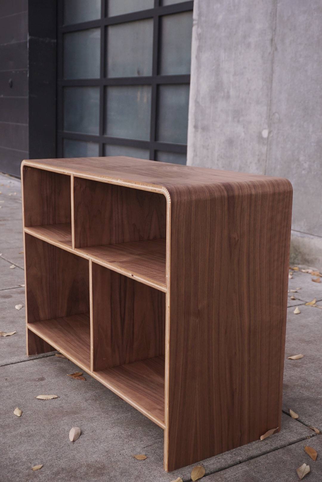 Custom Walnut Record Console and Record Storage