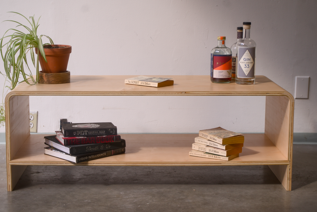 Maple Kerf Bent Coffee Table made out of plywood and finished with rubio monocoat